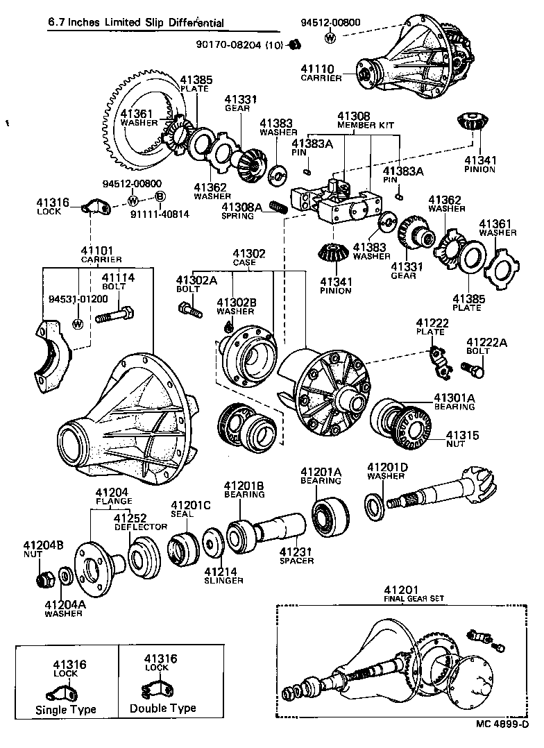 41201-19416 FINAL GEAR KIT, DIFFERENTIAL, REAR product image