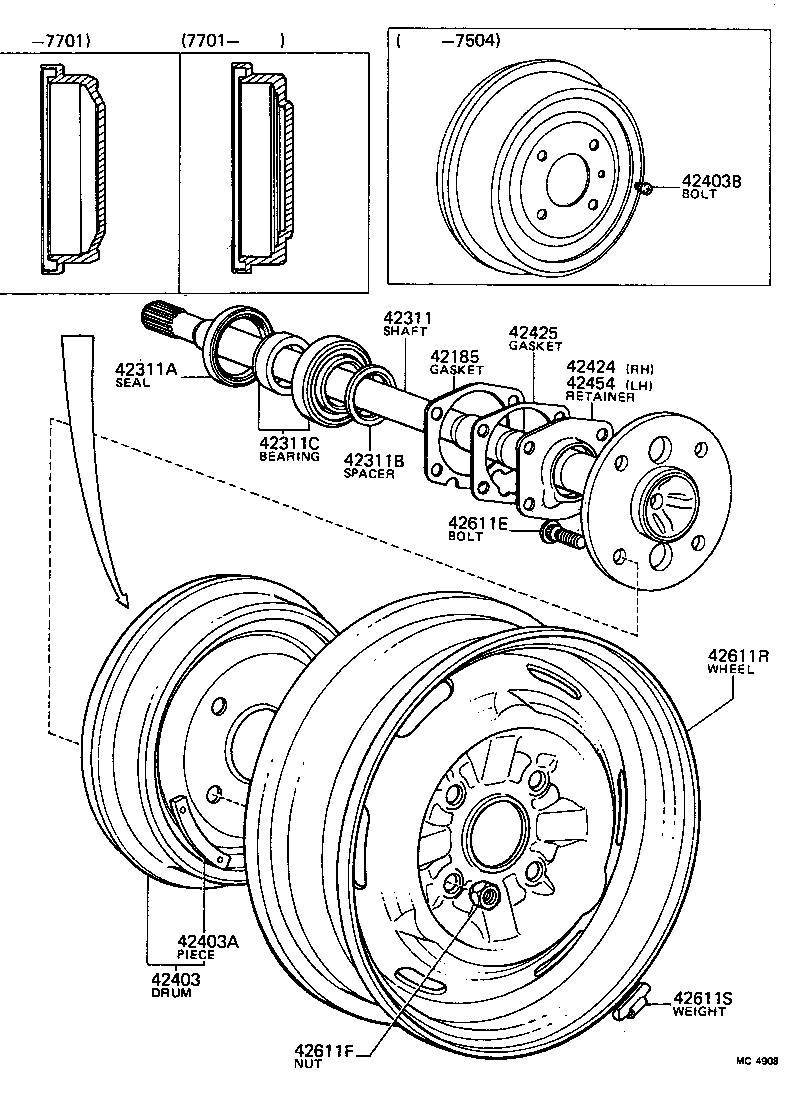42311-14010 SHAFT, REAR AXLE product image