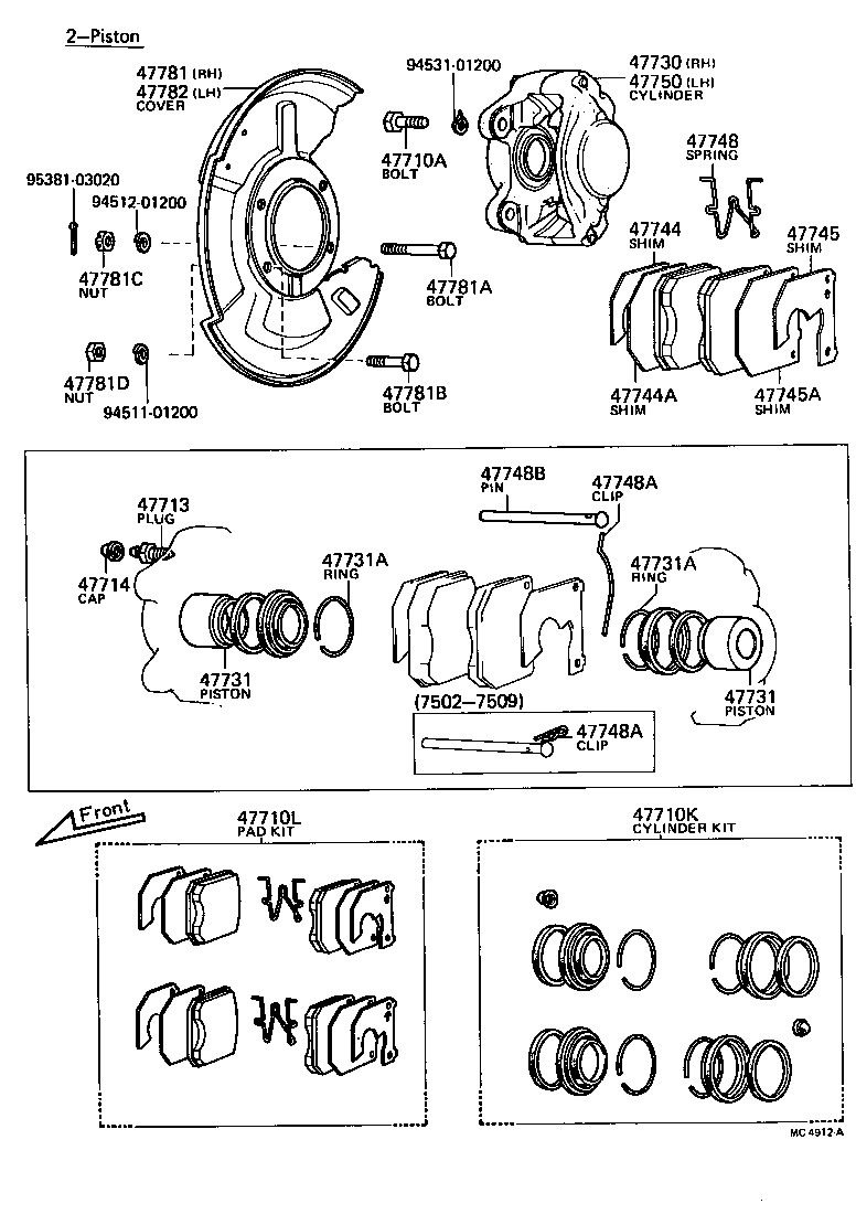 04465-30150 PAD KIT, DISC BRAKE, FRONT product image