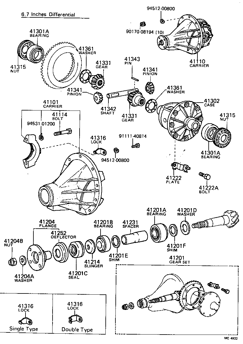 41110-20200 CARRIER ASSY, DIFFERENTIAL, REAR product image