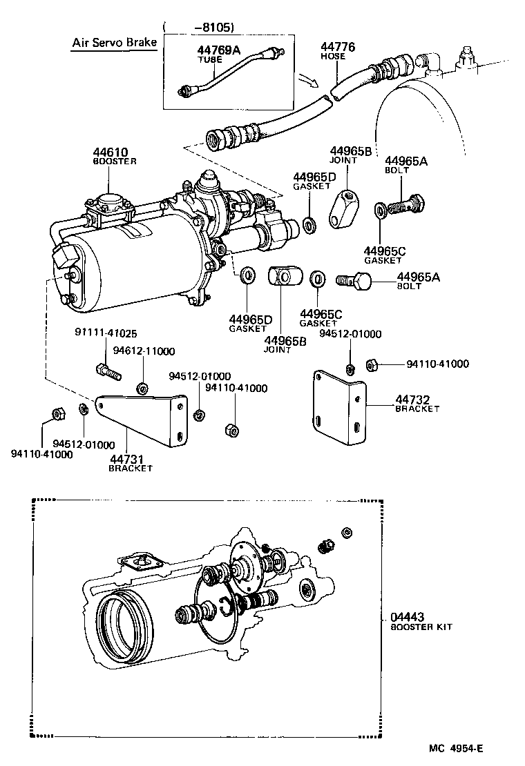 04441-55022 BOOSTER KIT, BRAKE product image