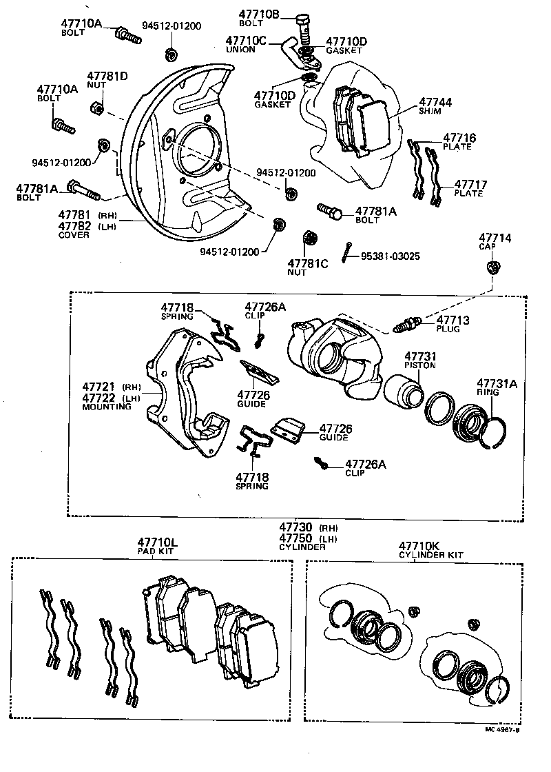 04465-28250 PAD KIT, DISC BRAKE, FRONT product image