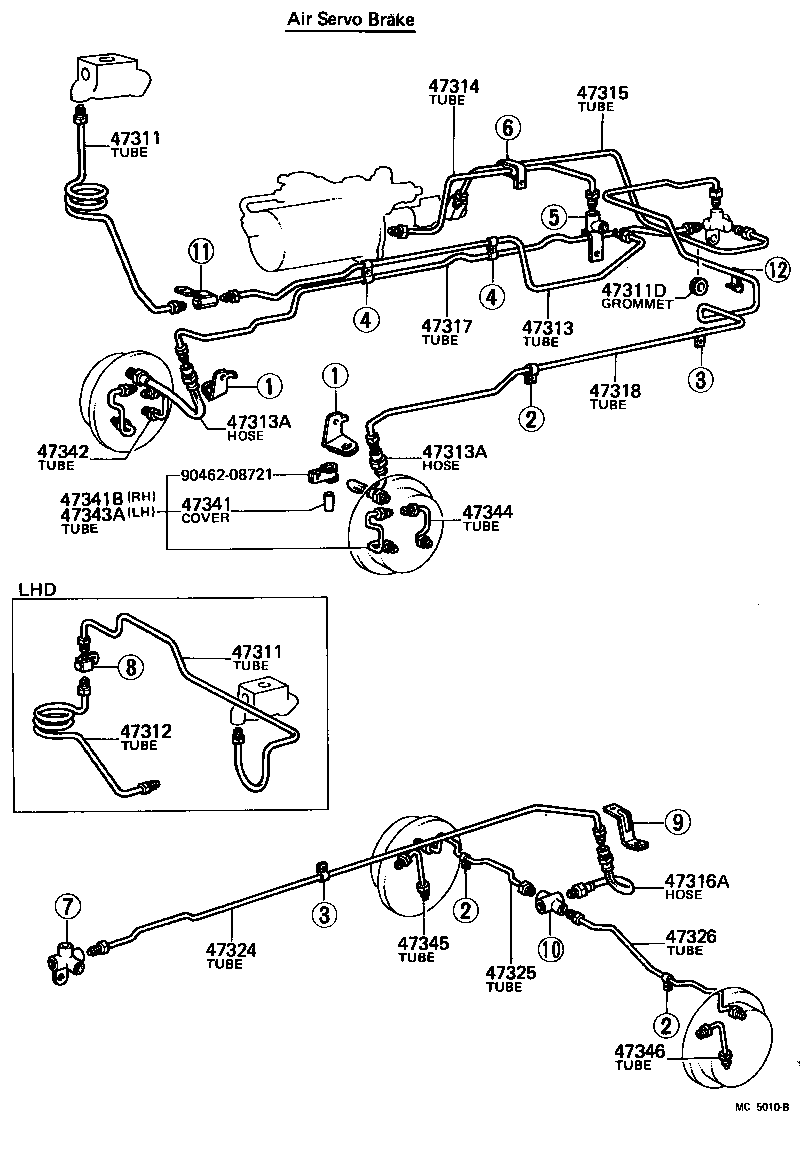 47311-55090 TUBE, FRONT BRAKE, NO.5 product image