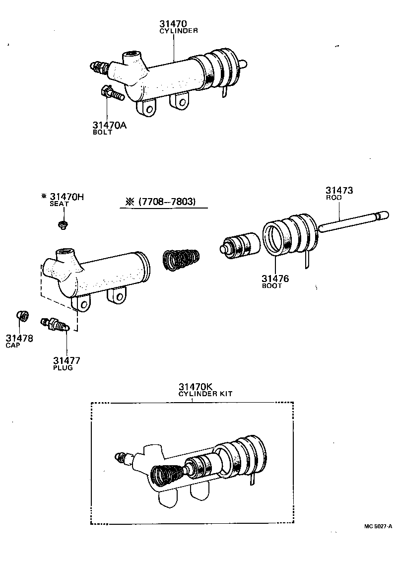 31476-20040 BOOT, CLUTCH RELEASE CYLINDER product image