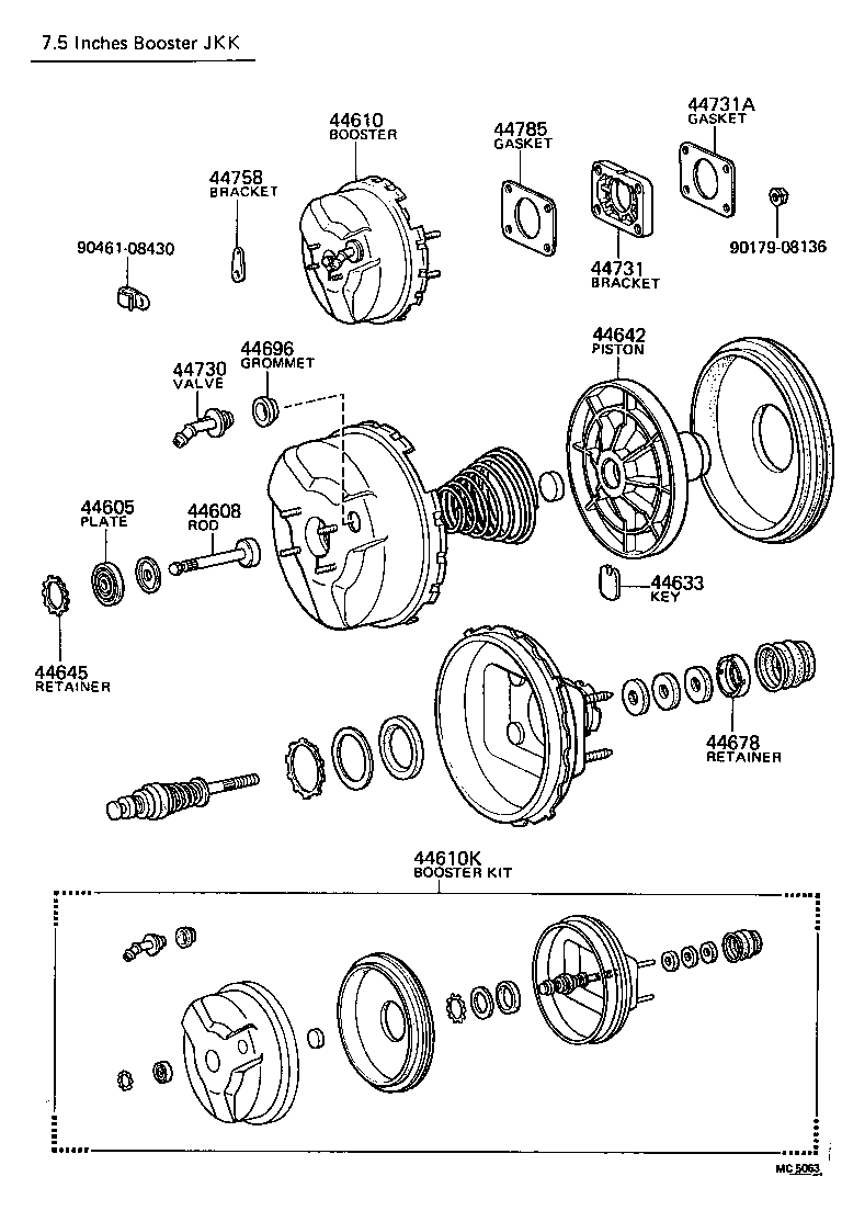 04443-30160 BOOSTER KIT, BRAKE product image