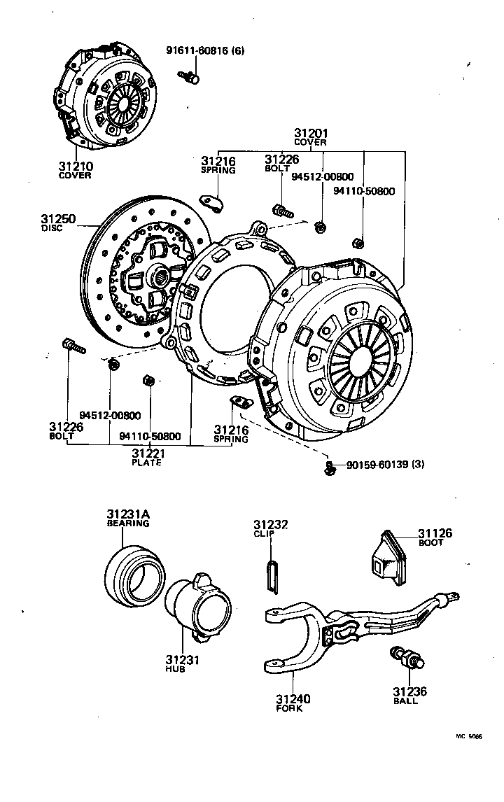 31126-20050 BOOT, CLUTCH RELEASE FORK product image