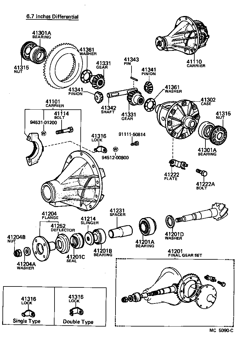 41305-14010 GEAR, REAR DIFFERENTIAL SIDE product image