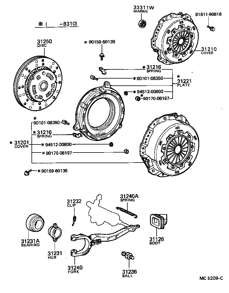 31238-60041 HANGER, RELEASE FORK RETRACTING SPRING product image
