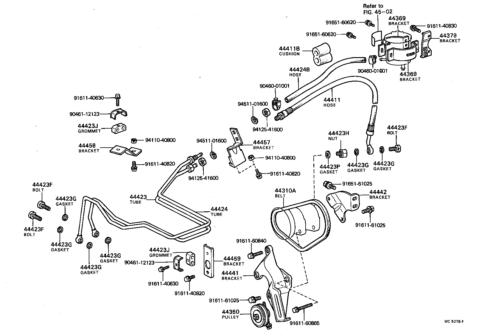 44459-36010 BRACKET, TUBE SUPPORT, NO.3 product image