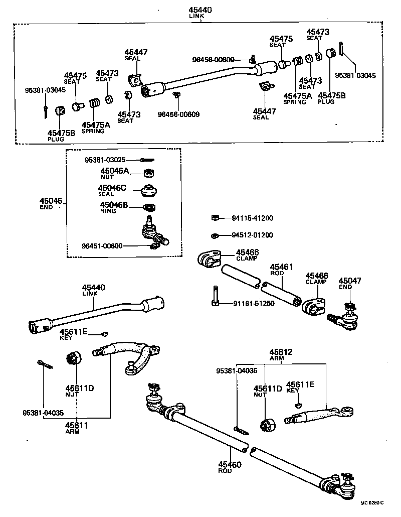 45046-39145 END SUB-ASSY, TIE ROD, RH product image