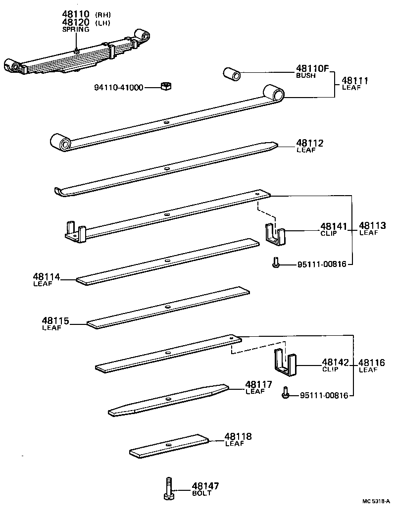 04481-36050 SHACKLE KIT, FRONT SPRING product image
