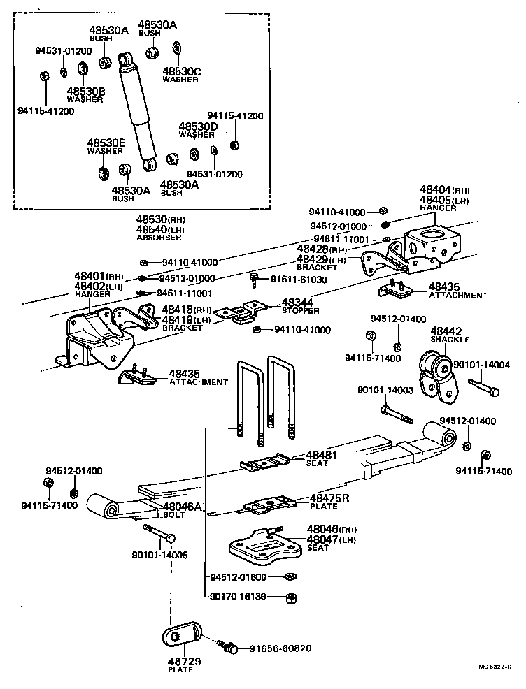 48042-36020 SHACKLE, SPRING, NO.2 product image