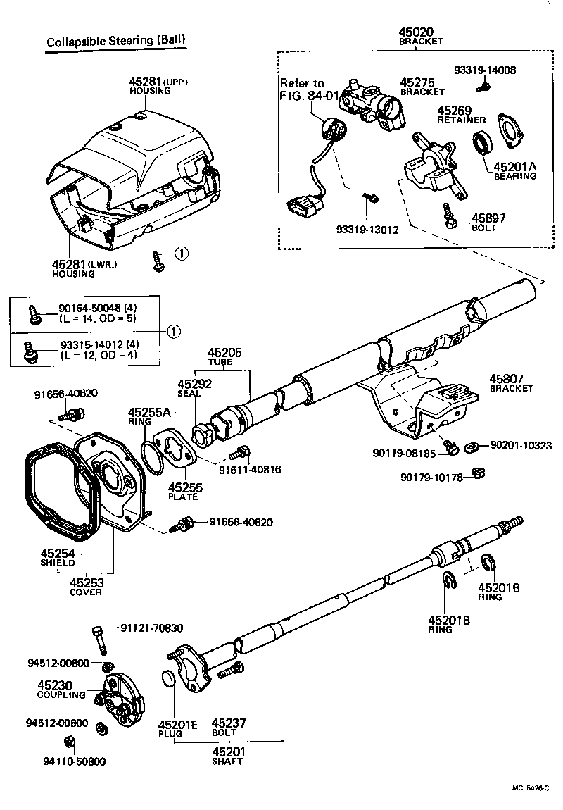 45280-22181 BRACKET, STEERING COLUMN, UPPER product image
