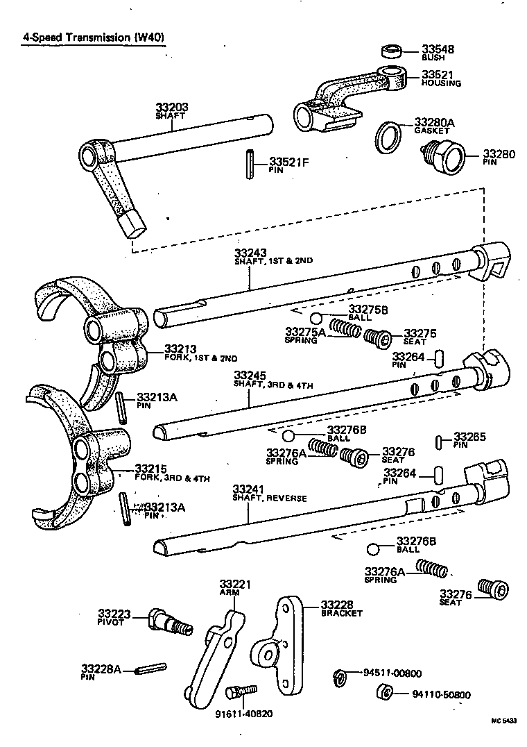 33203-20060 SHAFT SUB-ASSY, SHIFT LEVER, NO.1 product image