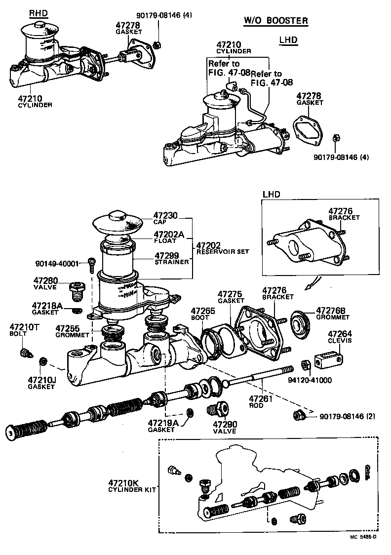 47275-14010 GASKET, BRAKE MASTER CYLINDER product image