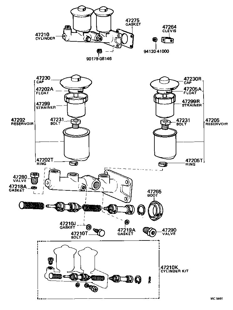 47201-14211 CYLINDER ASSY, MASTER, W/O BOOSTER product image