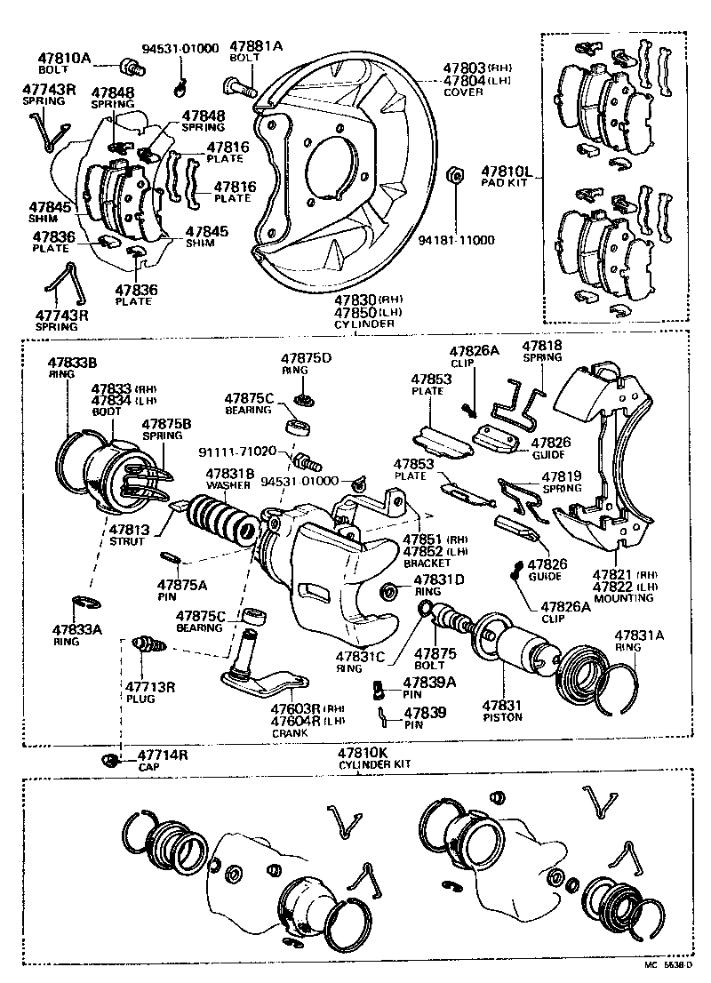04492-14040 PAD KIT, DISC BRAKE, REAR product image