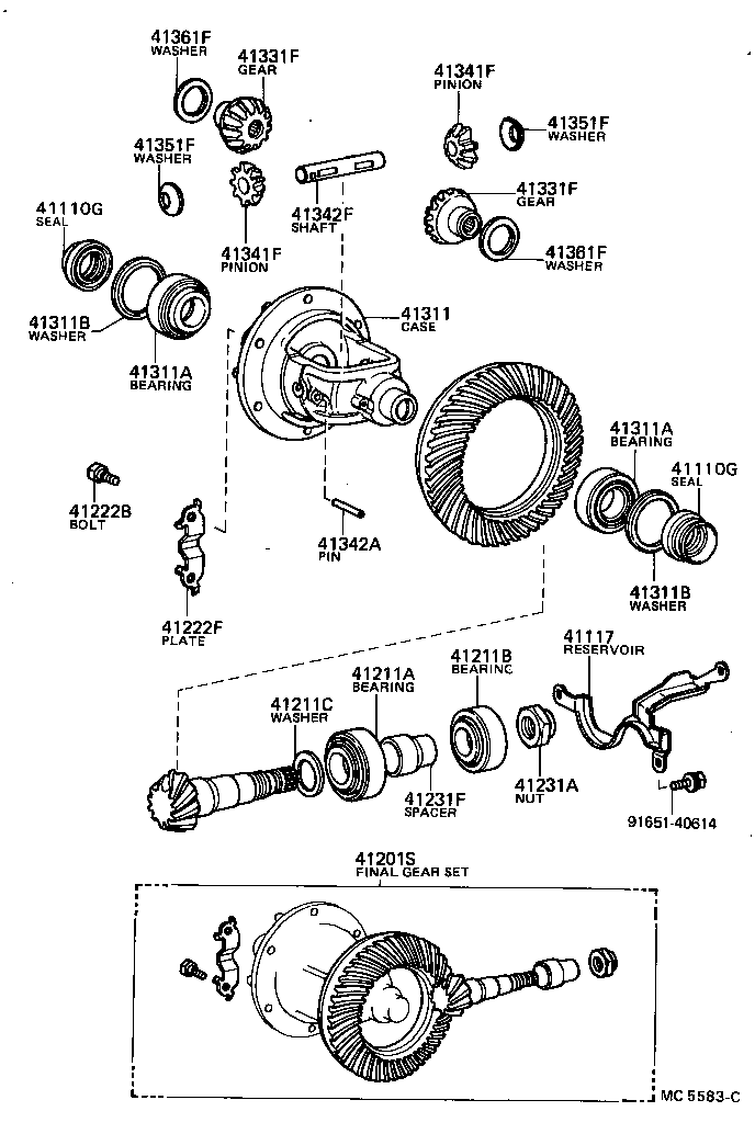 41201-19296 FINAL GEAR KIT, DIFFERENTIAL, FRONT product image