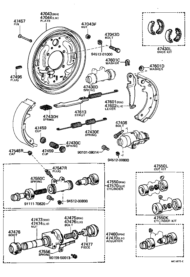 47460-28010 ADJUSTER ASSY, SHOE, RH(FOR REAR BRAKE) product image