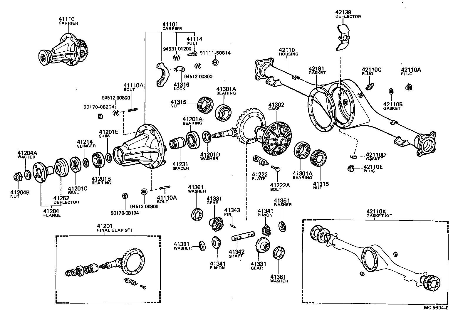 41311-40020 CASE SUB-ASSY, REAR DIFFERENTIAL product image