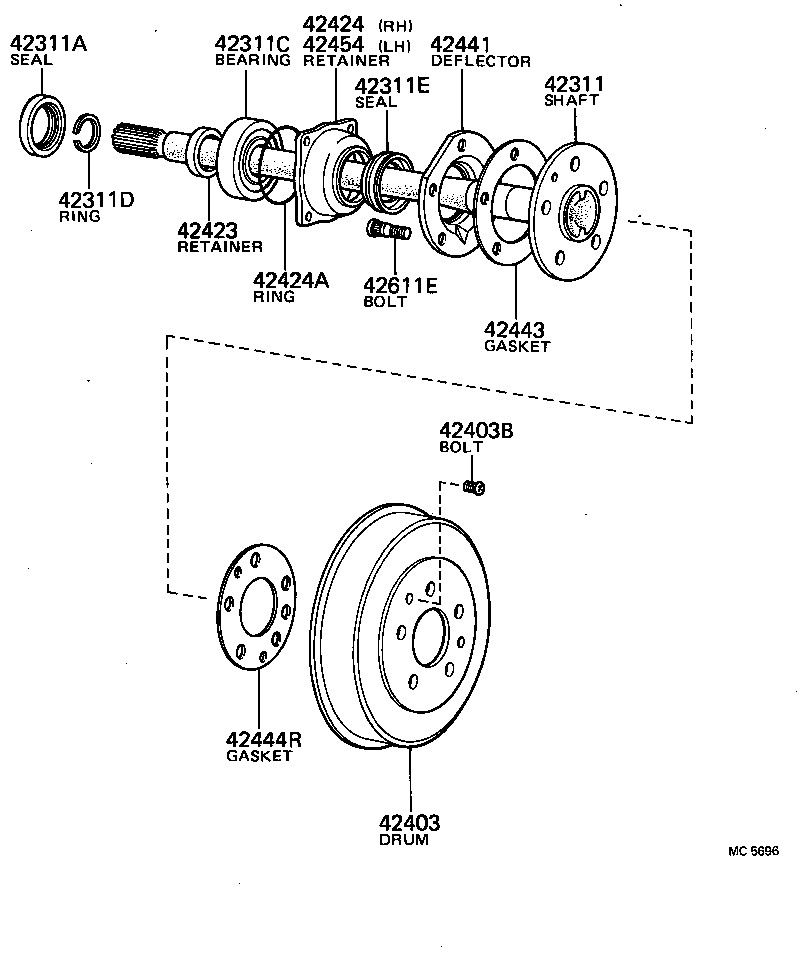 42431-35060 DRUM SUB-ASSY, REAR BRAKE product image