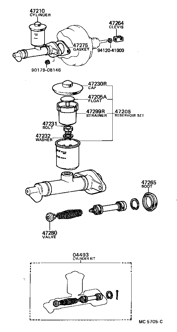 47201-35310 CYLINDER ASSY, MASTER, W/O BOOSTER product image