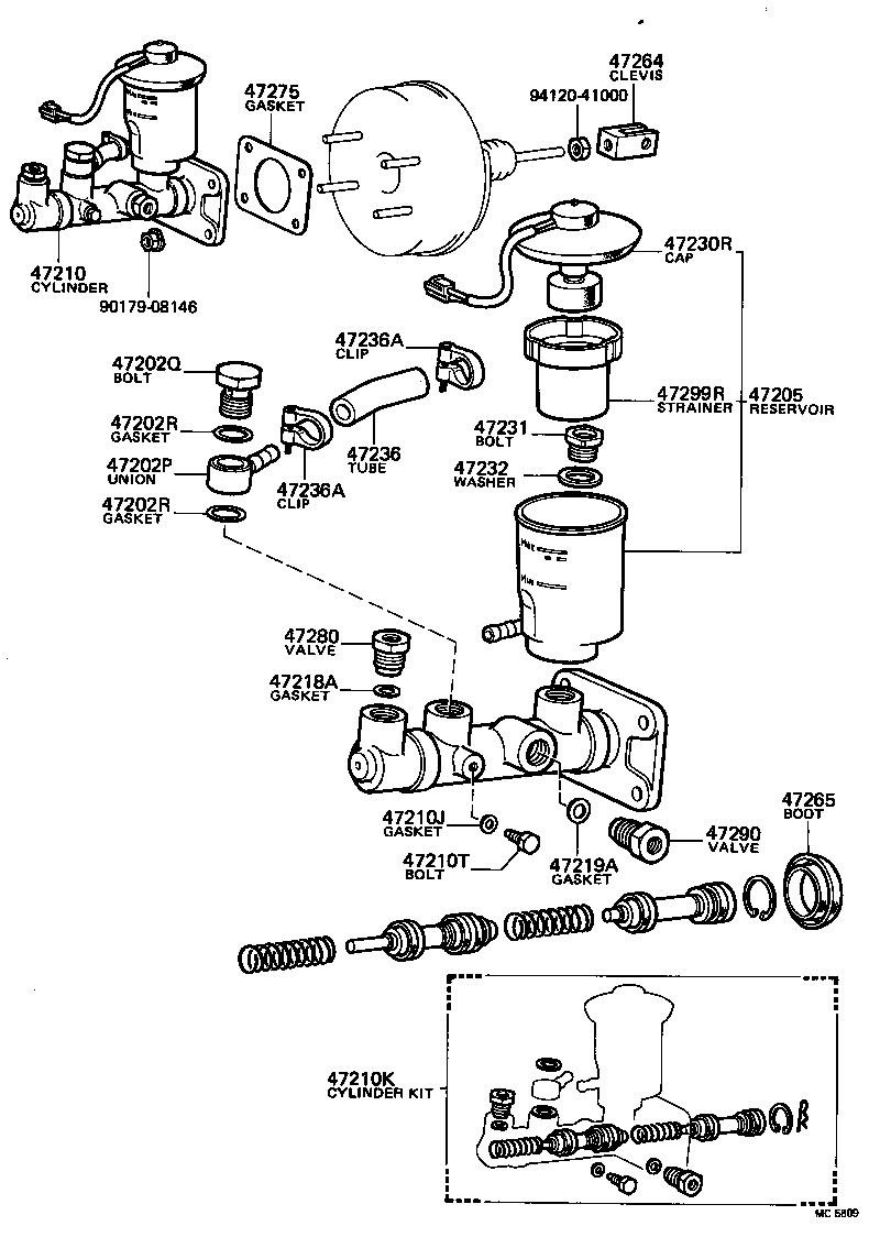 04493-20110 CYLINDER KIT, BRAKE MASTER product image