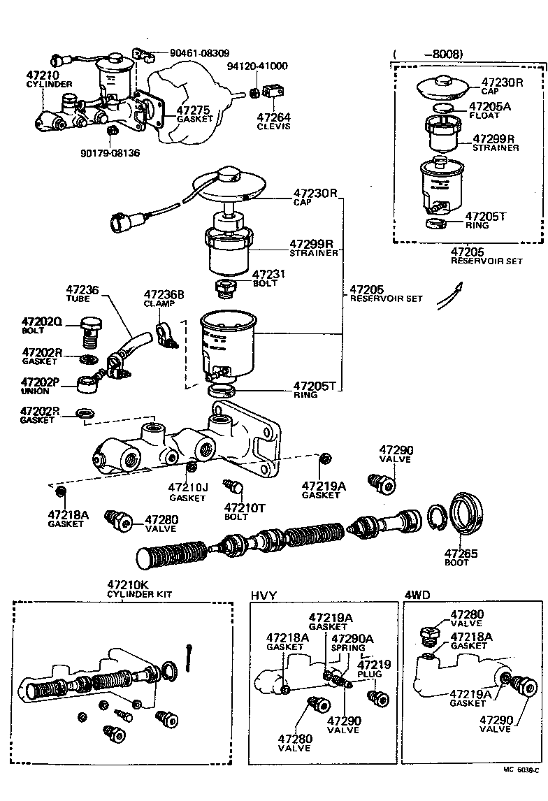 47201-35220 CYLINDER ASSY, MASTER, W/O BOOSTER product image