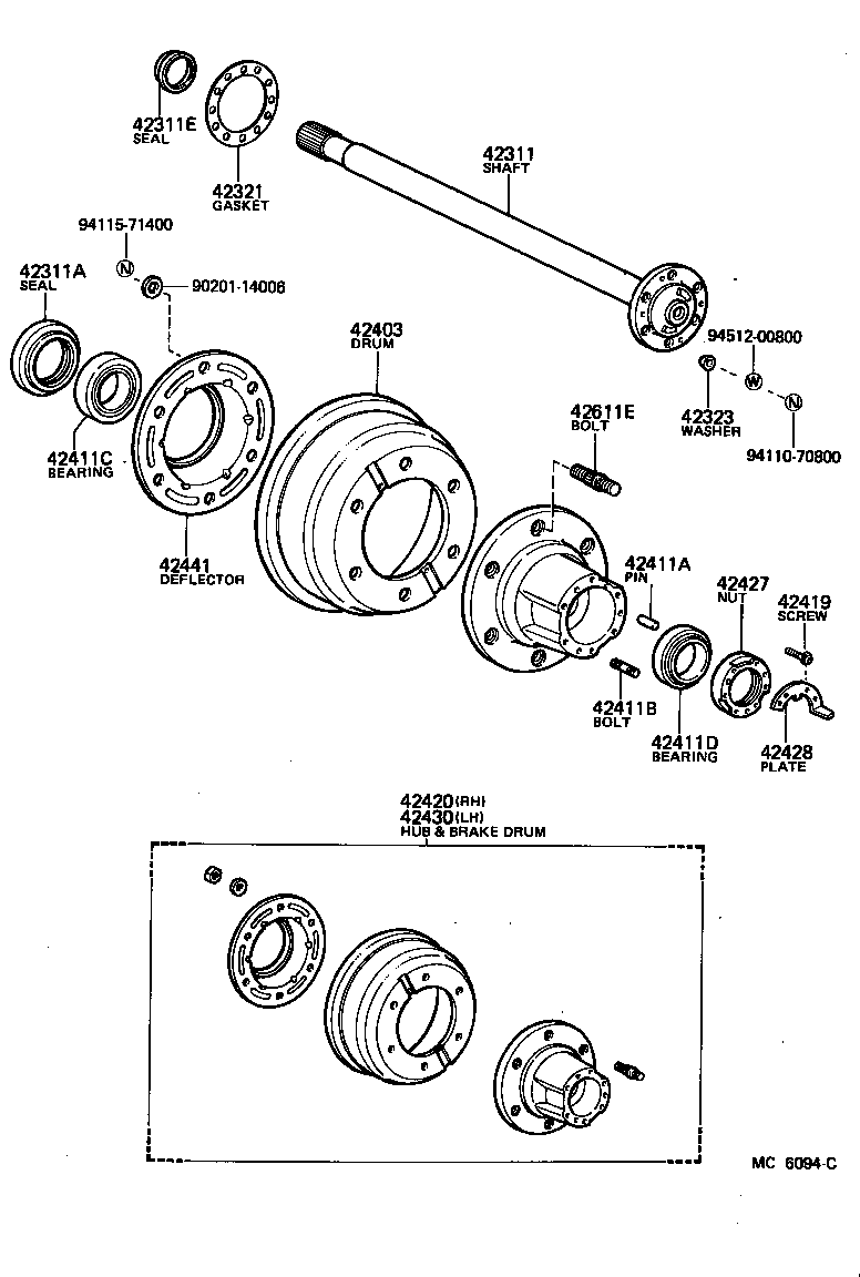 90942-02041 BOLT, HUB (FOR REAR AXLE) product image