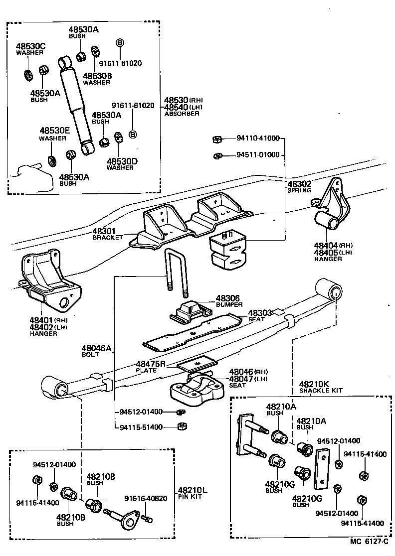 48046-36090 SEAT SUB-ASSY, SPRING U BOLT, RH product image