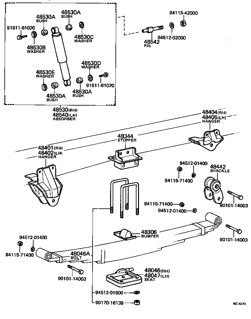 48042-36020 SHACKLE, SPRING, NO.2 product image