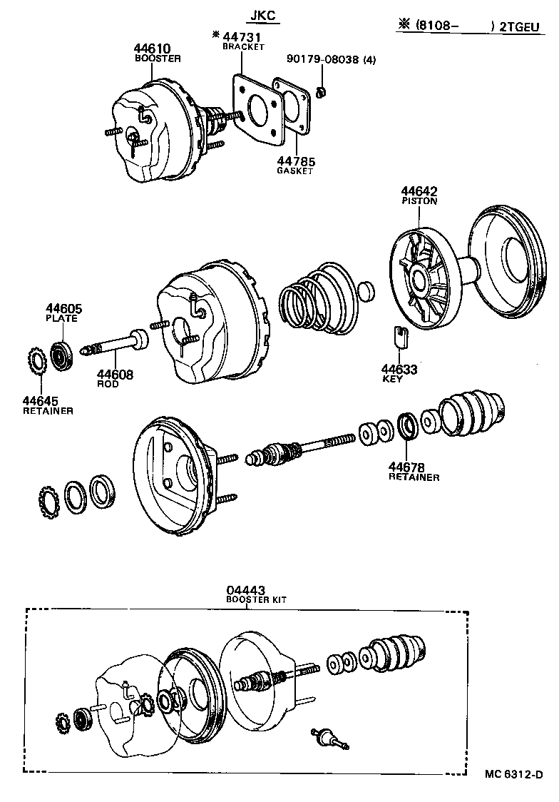 04443-12400 BOOSTER KIT, BRAKE product image