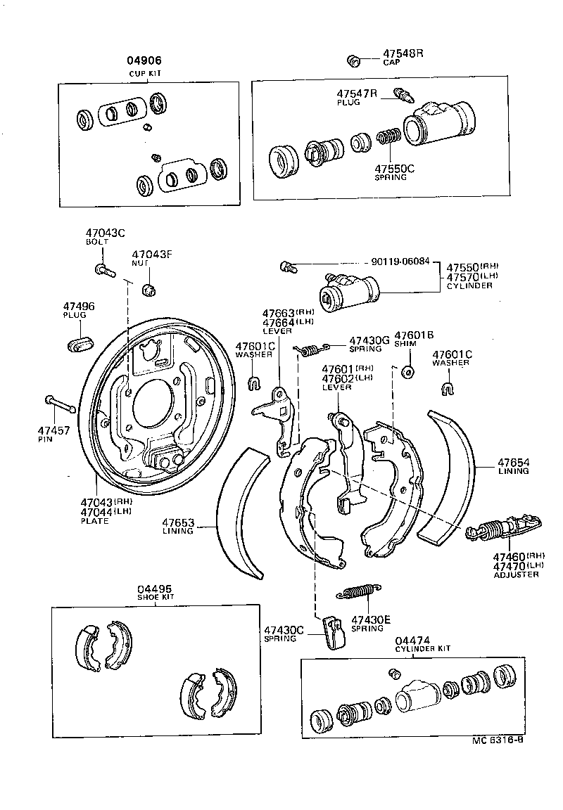 47550-19125 CYLINDER ASSY, REAR WHEEL BRAKE(FOR RH, FRONT OR UPPER) product image