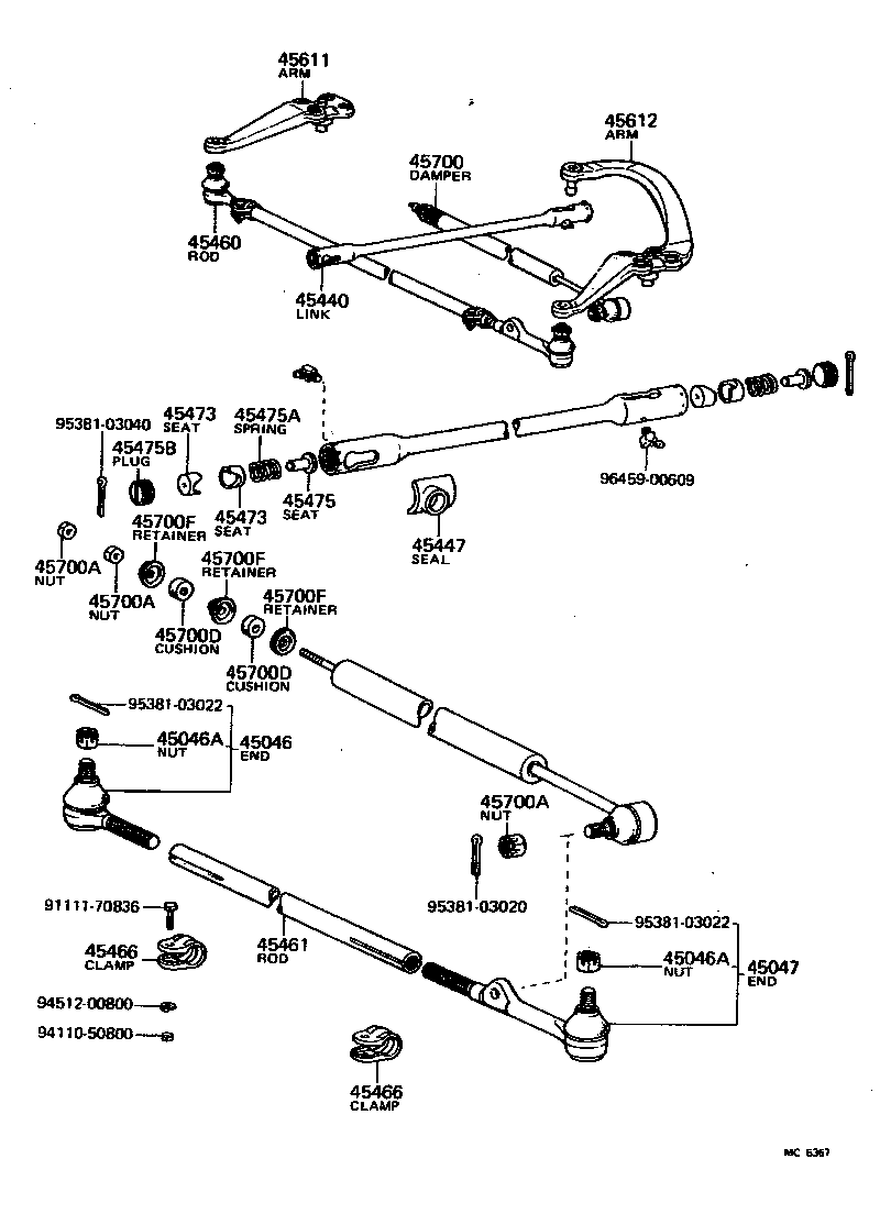 04044-14100 WORM KIT, POWER STEERING product image