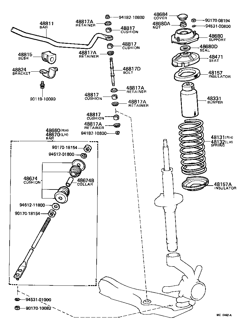 48131-16130 SPRING, FRONT COIL, RH product image