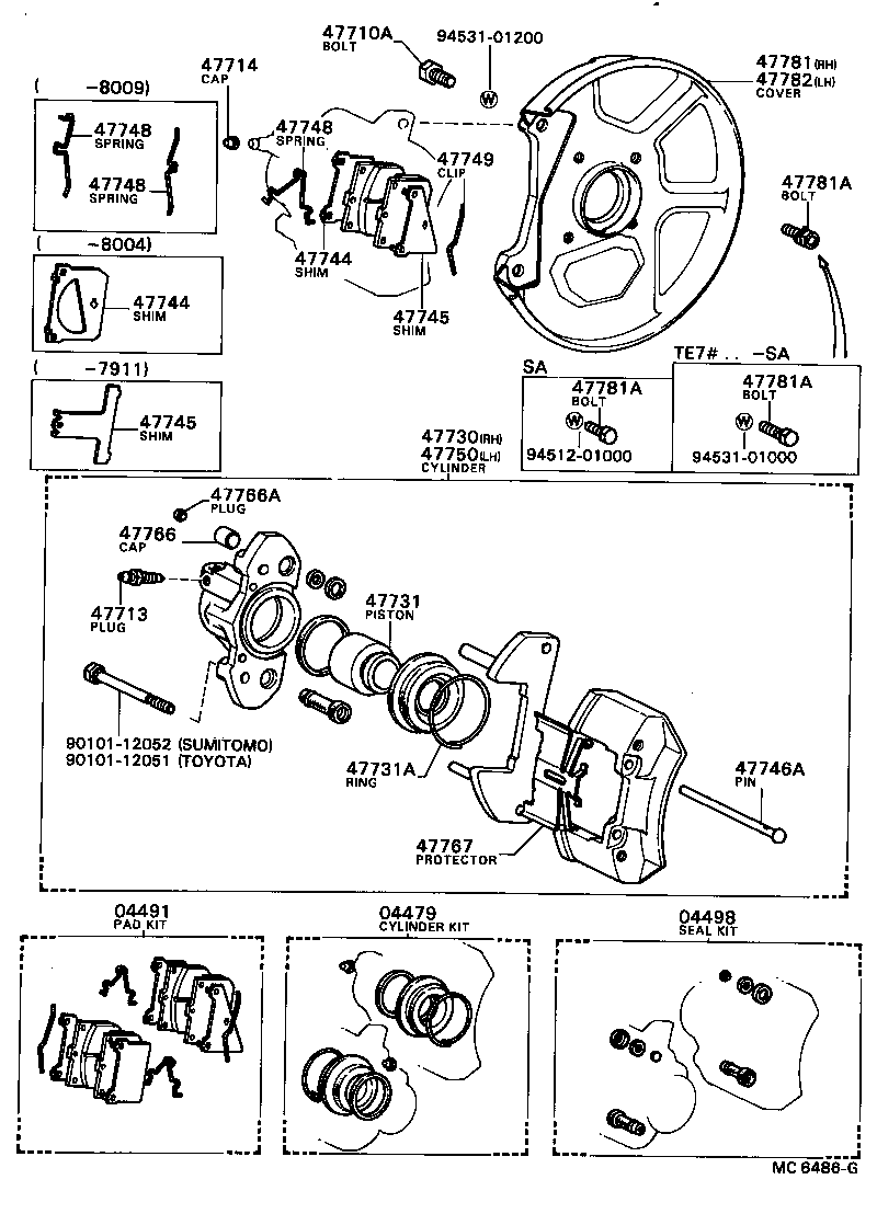 04465-12360 PAD KIT, DISC BRAKE, FRONT product image