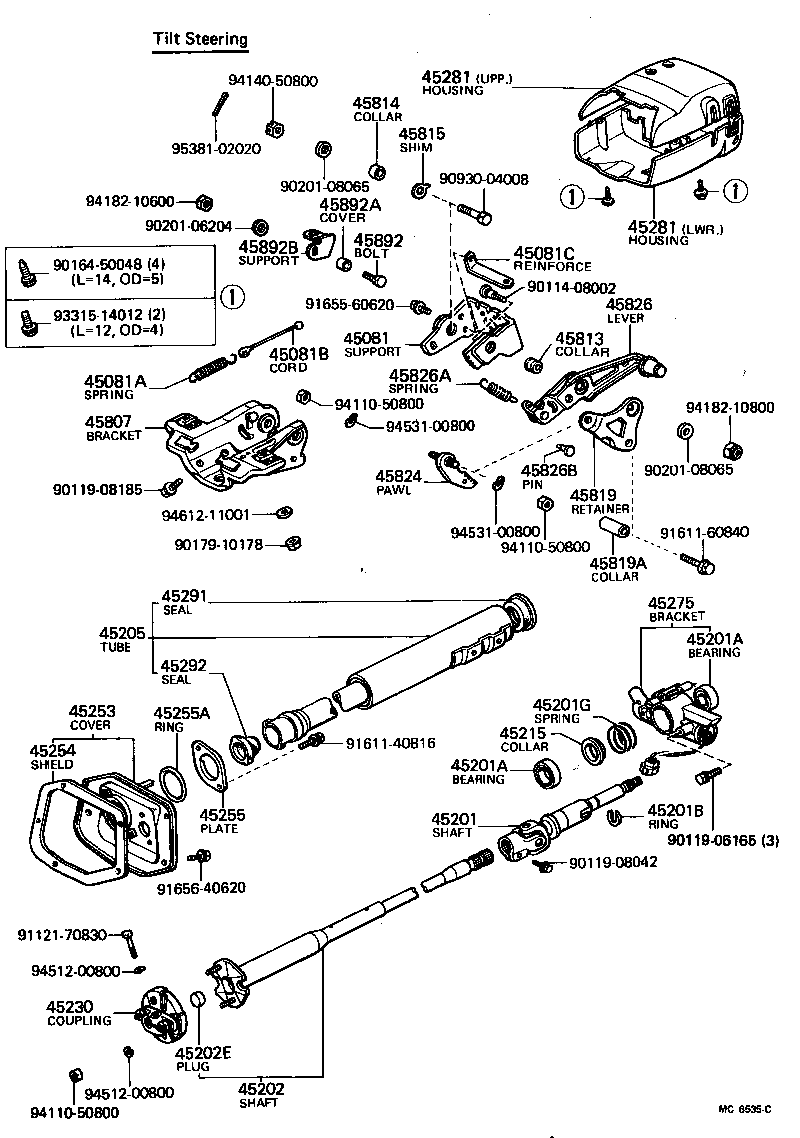 45280-22181 BRACKET, STEERING COLUMN, UPPER product image