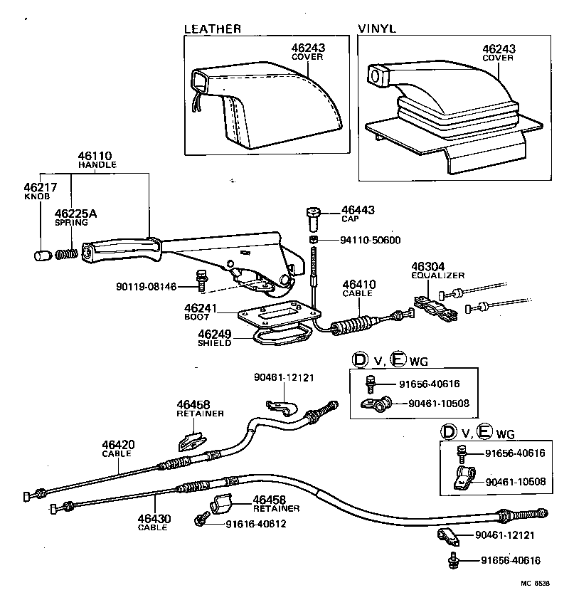 46430-15050 CABLE ASSY, PARKING BRAKE, NO.3 product image