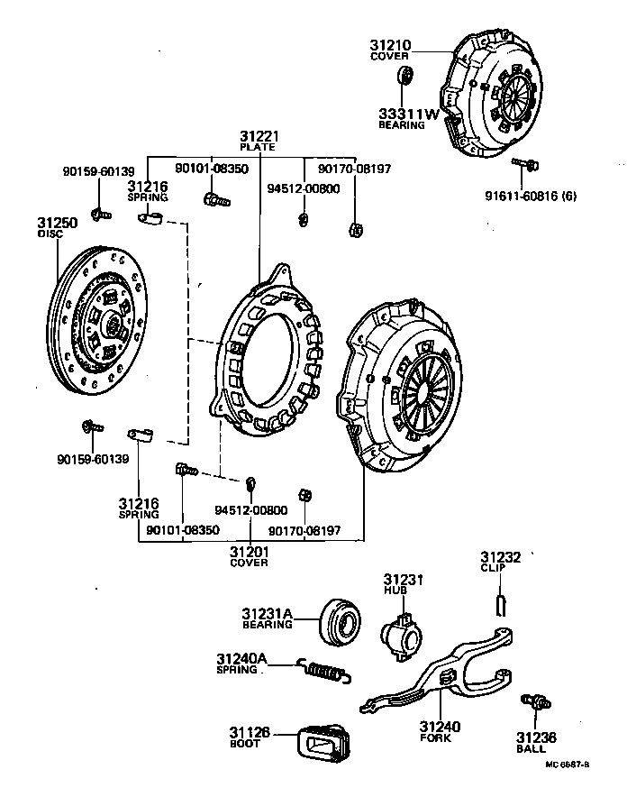 31204-26010 FORK ASSY, CLUTCH RELEASE product image