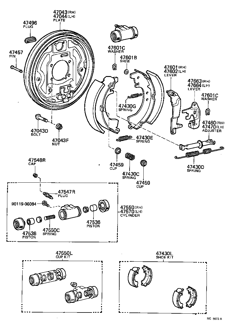 47460-28010 ADJUSTER ASSY, SHOE, RH(FOR REAR BRAKE) product image