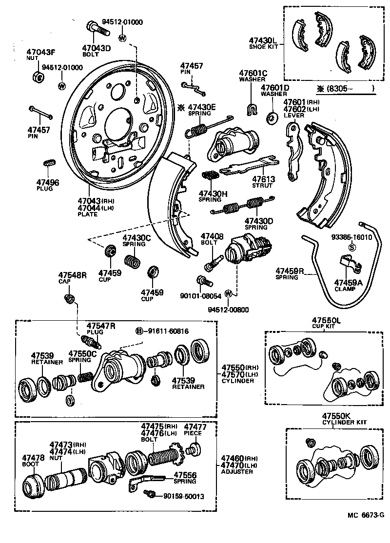 47460-27010 ADJUSTER ASSY, SHOE, RH(FOR REAR BRAKE) product image