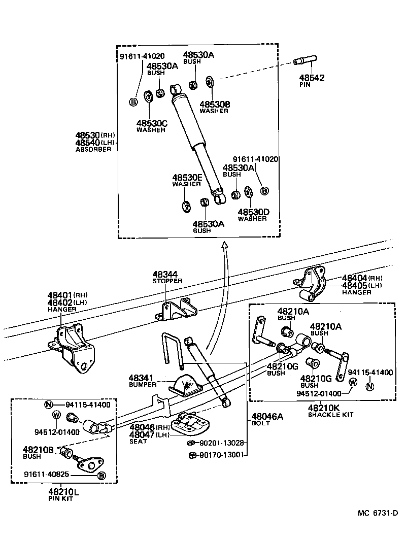 04483-27021 SHACKLE KIT, REAR SPRING product image