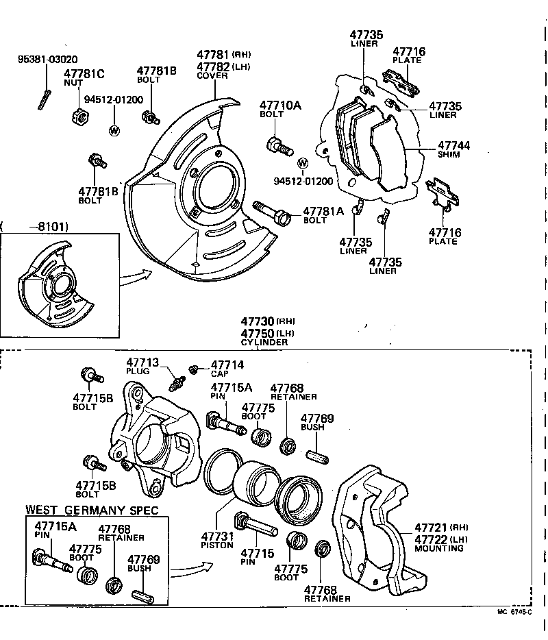 04465-30140 PAD KIT, DISC BRAKE, FRONT product image