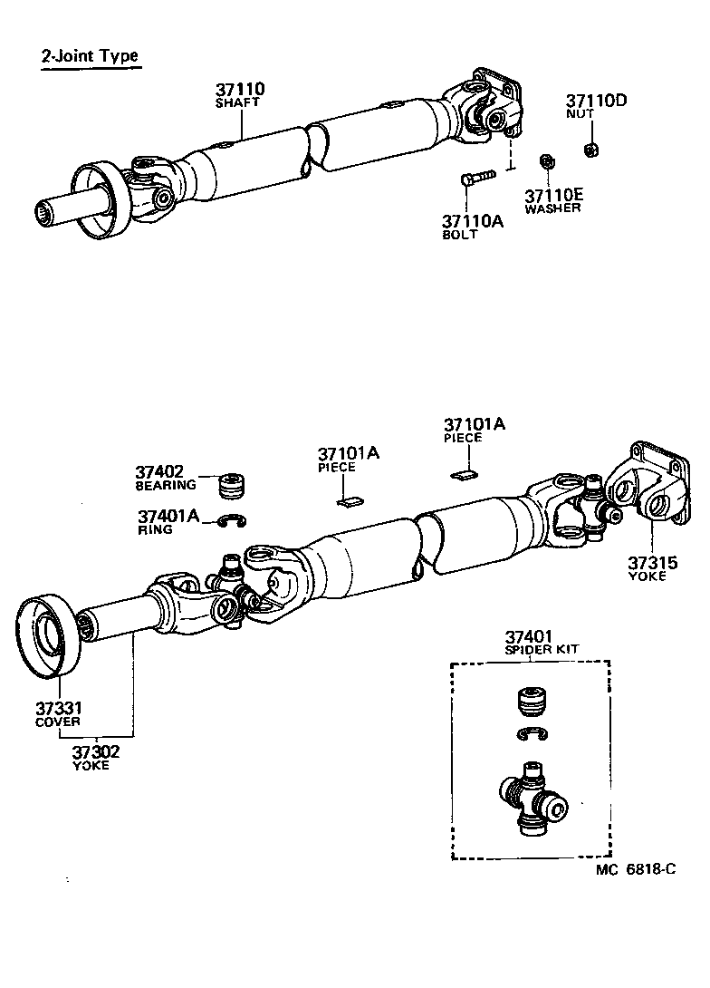 37304-30010 FLANGE SUB-ASSY, UNIVERSAL JOINT product image