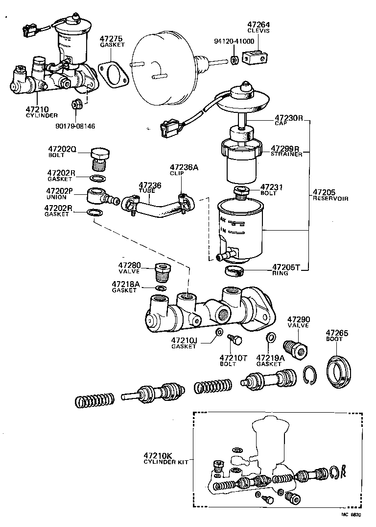 47201-14211 CYLINDER ASSY, MASTER, W/O BOOSTER product image