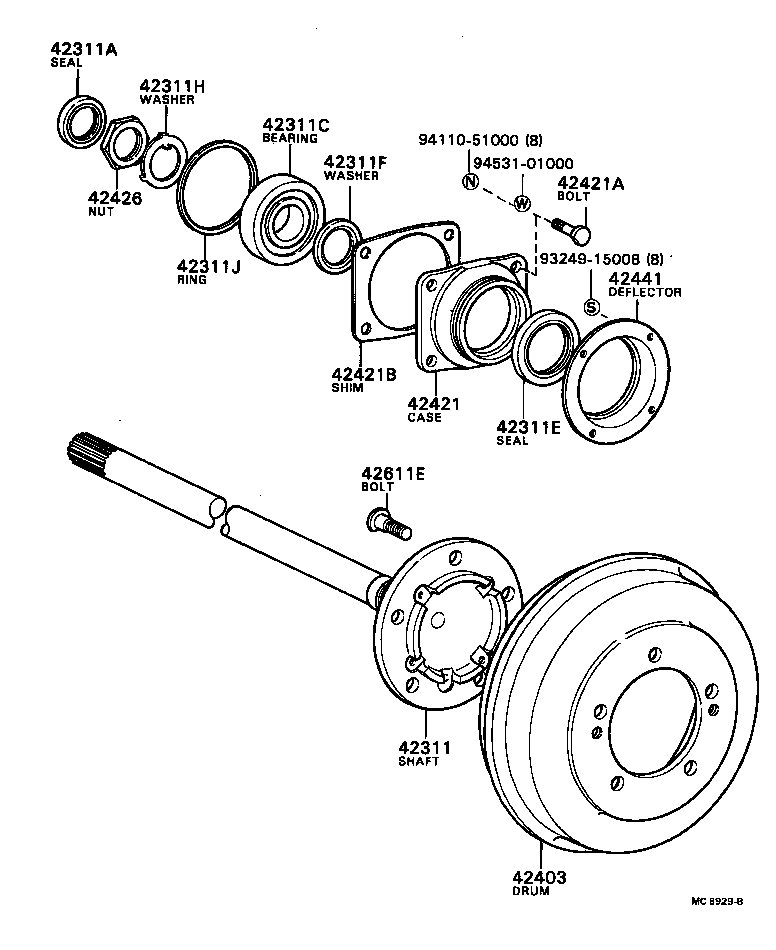 43512-87602 DRUM SUB-ASSY, REAR BRAKE product image