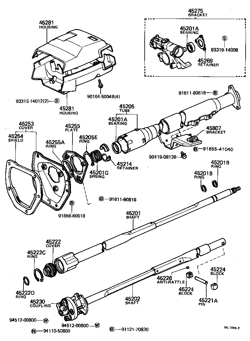 45307-35061 BRACKET, STEERING COLUMN, UPPER product image