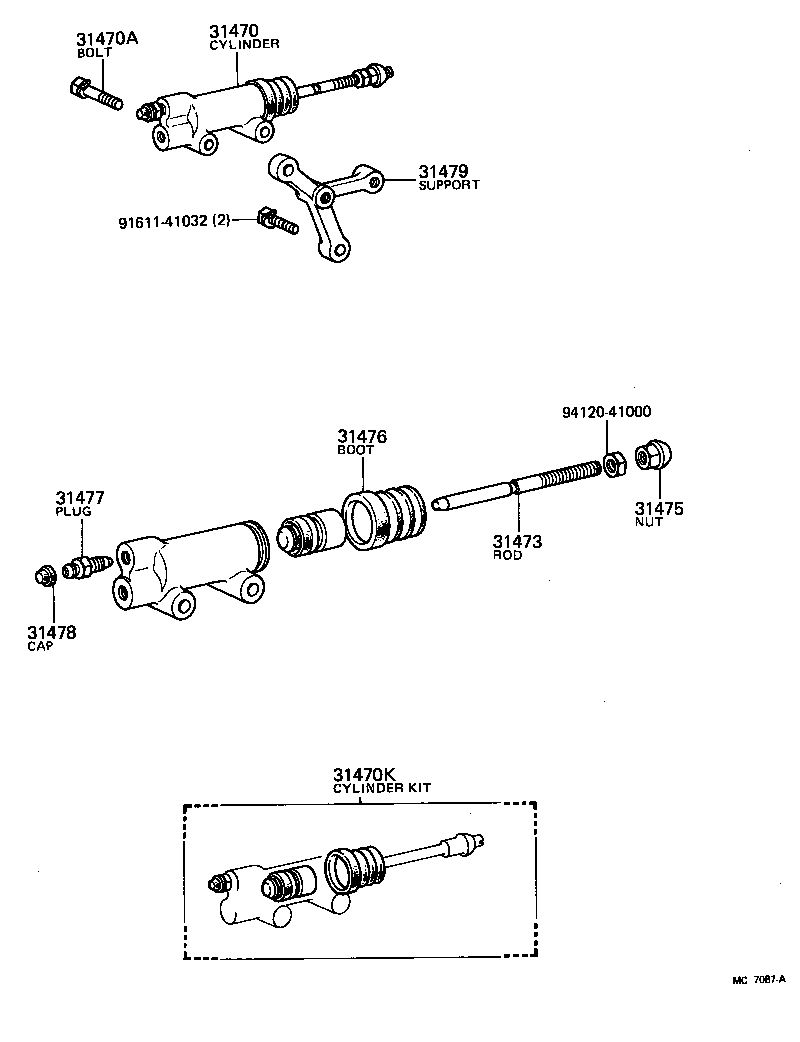 31470-60081 CYLINDER ASSY, CLUTCH RELEASE product image