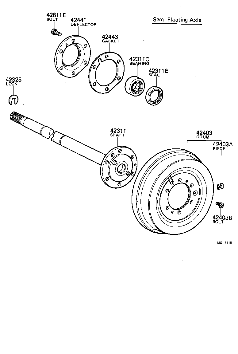 42312-60050 SHAFT, REAR AXLE product image