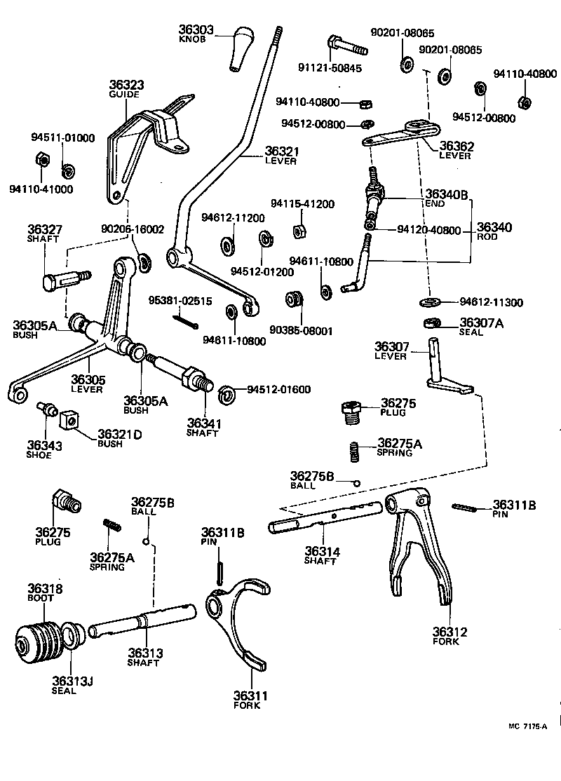 36303-60100 KNOB SUB-ASSY, SHIFT LEVER product image